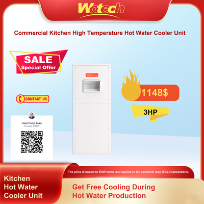 kopen R410a 380V 50Hz 3 Phase Commercial Kitchen High Temperature Hot Water Cooling Unit online vervaardiging