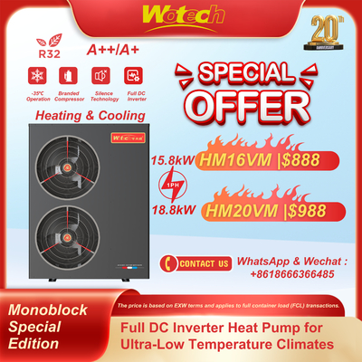 Speciale aanbieding R32 Monoblock Special Edition Warmtepomp voor verwarming en koeling